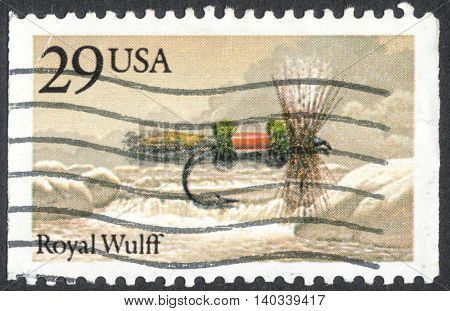 MOSCOW RUSSIA - CIRCA APRIL 2016: a post stamp printed in the USA shows a royal wulff the series 