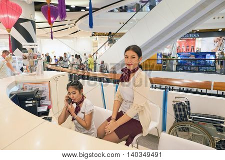 PATTAYA, THAILAND - FEBRUARY 22, 2016: inside of Central Festival Pattaya. Central Festival Pattaya Beach is a shopping mall in Pattaya, Thailand.