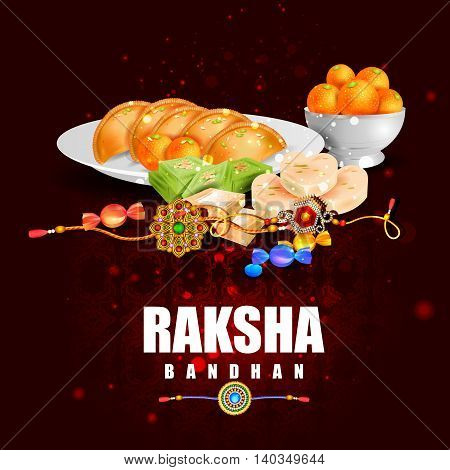 easy to edit vector illustration of Raksha bandhan background for Indian festival celebration