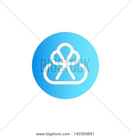 B2B logo vector design concept isolated on white background. Modern corporate identity for business marketing company. Abstract blue color circle web icon with monogram in mono line style