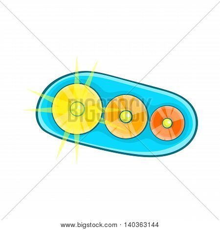 Taillight of car icon in cartoon style on a white background