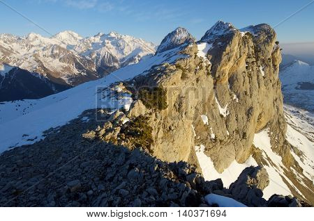 Foratata peak in the Pyrenees, Tena Valley, Huesca, Aragon, Spain.