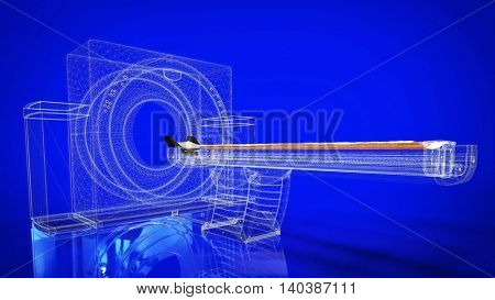 computer tomographic scanner 3d illustration