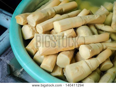 Boiled bamboo shoots, Use in thai food munu