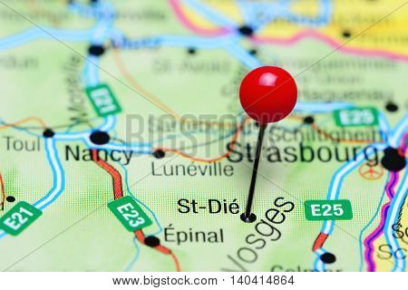 St-Die pinned on a map of France