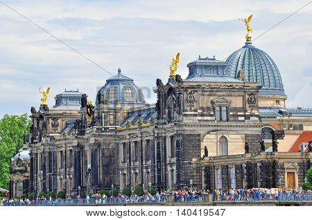 DRESDEN GERMANY - JUNE 14: View of a Dresden Academy of Fine Arts on June 14 2014. Dresden is the capital city of the Free State of Saxony in Germany.