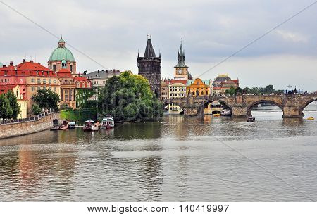 Karlov bridge in Prague city, Czech Republic
