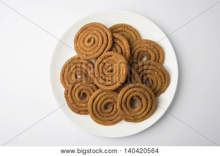 traditional indian snack chakli, chakali or murukku