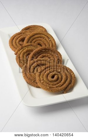 traditional indian snack chakli, chakali or murukku