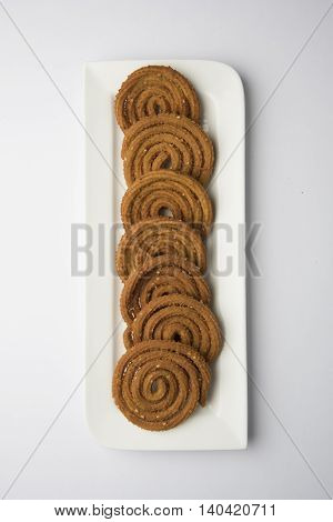 traditional indian snack chakli, chakali or murukku