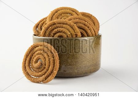 traditional indian snack chakli, chakali or murukku
