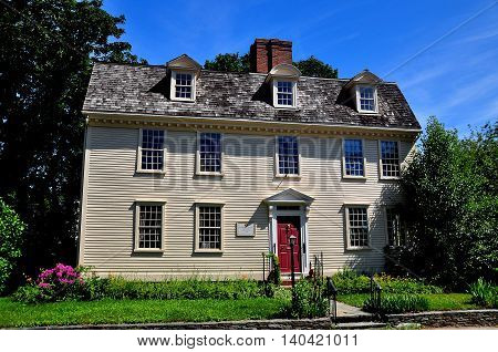Newport Rhode Island - July 17 2015: Pitt's Head Tavern built prior to 1724 was used as a colonial coffee house starting in 1759  *