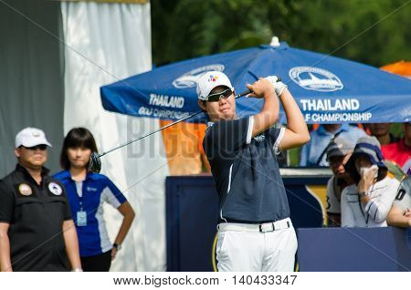 CHONBURI - DECEMBER 13 : Byeonghun An of South Korea player in Thailand Golf Championship 2015 at Amata Spring Country Club on December 13 2015 in Chonburi Thailand.