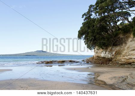 Rangitoto Island in the Hauraki Gulf, Auckland, New Zealand