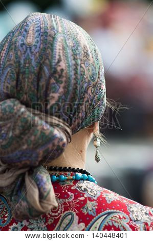 Wedding (Russion national style). National costume. Woman.