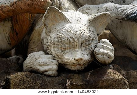 Cats Monument At Center Of Kuching