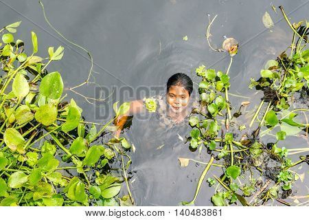 Children Taking Bath