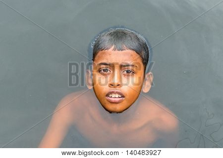 Children Taking Bath
