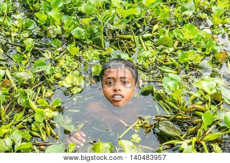 Children Taking Bath