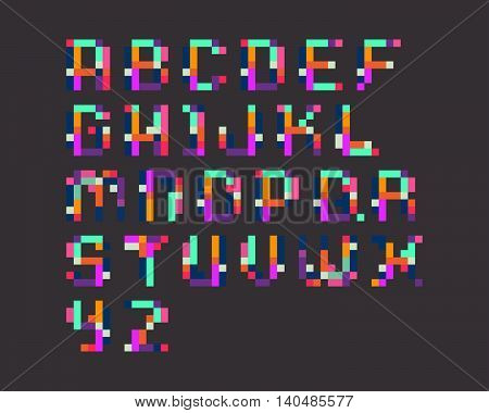 Digital Colorful Pixel 18bit form the Font
