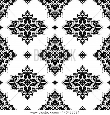 Seamless pattern based on traditional Asian elements Paisley. Boho vintage style vector background. Best motive for print on fabric or papper.