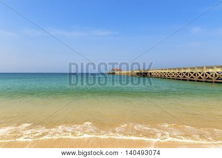 Natai bridge at Natai beach Phangnga Thailand