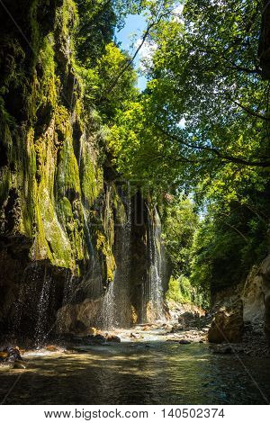 Waterfalls On The River Krikiliotis At Panta Vrexei In Evritania, Greece