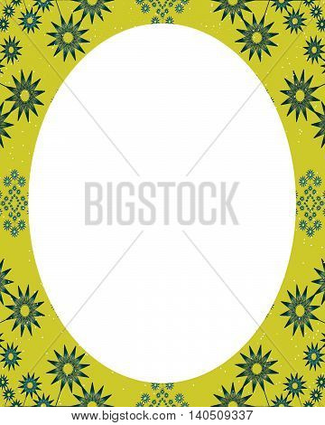 Circle White Frame Background With Decorated Borders
