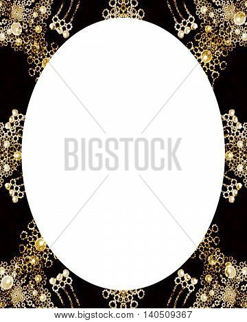 Circle White Frame Background With Decorated Borders