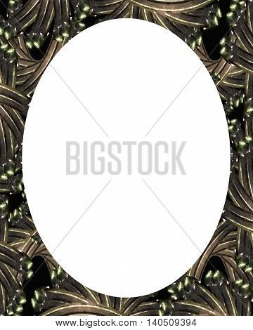 Circle White Frame Background With Decorated Borders