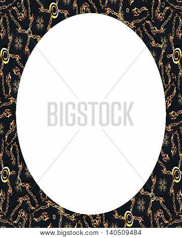 Circle White Frame Background With Decorated Borders