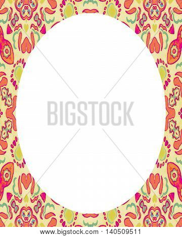 Circle White Frame Background With Decorated Borders