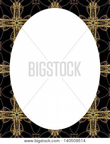 Circle White Frame Background With Decorated Borders
