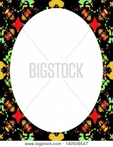 Circle White Frame Background With Decorated Borders
