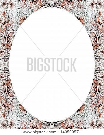 Circle White Frame Background With Decorated Borders