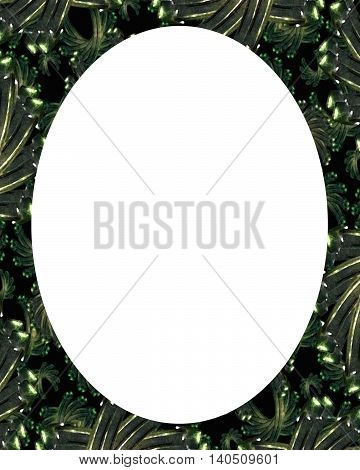 Circle White Frame Background With Decorated Borders