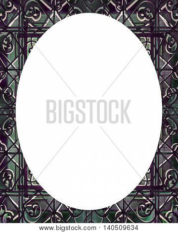 Circle White Frame Background With Decorated Borders
