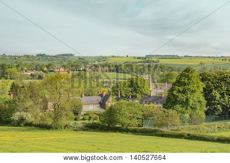 An image showing a section of the small peaceful village of Rotherby Leicestershire England UK.