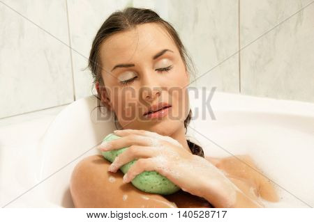 Beautiful Women Relaxing In Her Bath
