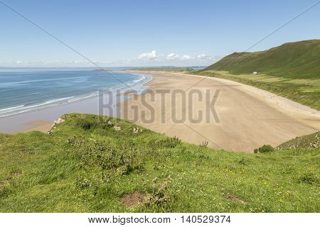 An image of the beautiful Rhossili Bay Rhossili South Wales UK.