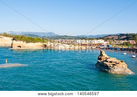 CORFU-AUGUST 26: Sidary resort with famous coves of the Canal D'Amou on August 262014 on the Corfu island Greece.