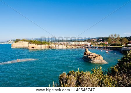 Famous Sidary beach on the island of Corfu Greece.