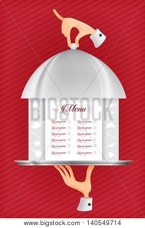 Cartoon cafe menu template design. Vector illustration