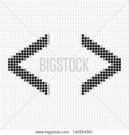 Bracket. Simple Geometric Pattern Of Black Squares In Bracket