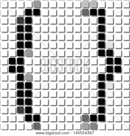 Bracket. Simple Geometric Pattern Of Black Squares In Bracket