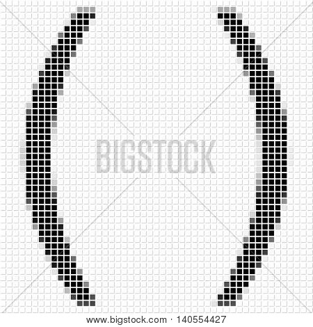 Bracket. Simple Geometric Pattern Of Black Squares In Bracket