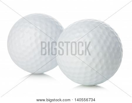 Golf ball close-up isolated on a white background.