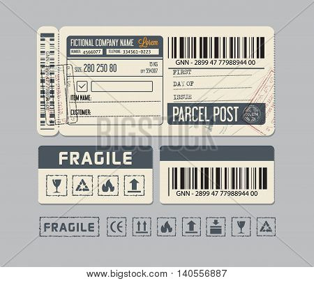 Packaging Labels. Sticker for Parcel post or Packaging