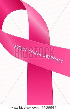 Breast cancer awareness pink ribbon. Vector illustration