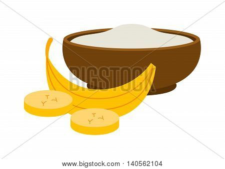 Porridge plate in bowl isolated on white background. Porridge breakfast healthy food and plate dinner. Porridge plate vegetarian groats breakfast